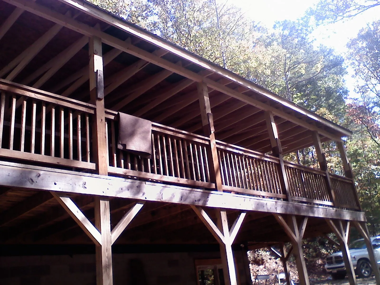 Timber framing under a new elevated porch and deck — Roof Leak Repair in Hamlet by Roofing Brothers